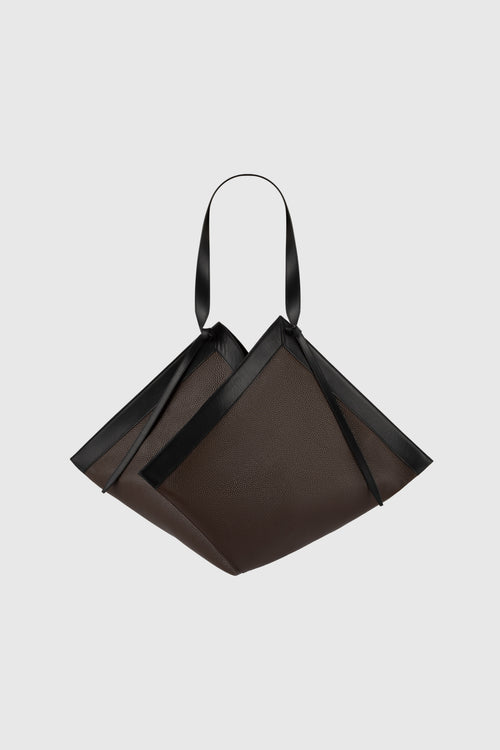 LARGE WONTON - ESPRESSO PEBBLE GRAINED LEATHER