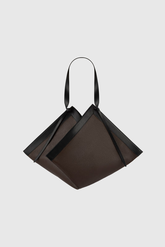 LARGE WONTON - ESPRESSO PEBBLE GRAINED LEATHER