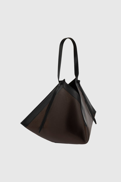 LARGE WONTON - ESPRESSO PEBBLE GRAINED LEATHER